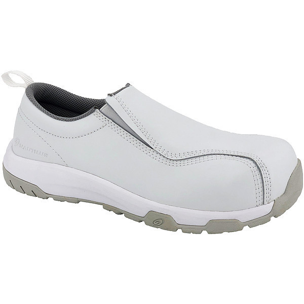 Nautilus Safety Footwear Loafer Shoe, M, 9, White, PR 1607-9R