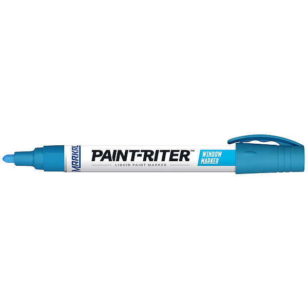 Markal Paint Marker, Medium Tip, Blue Color Family, Paint 97454G