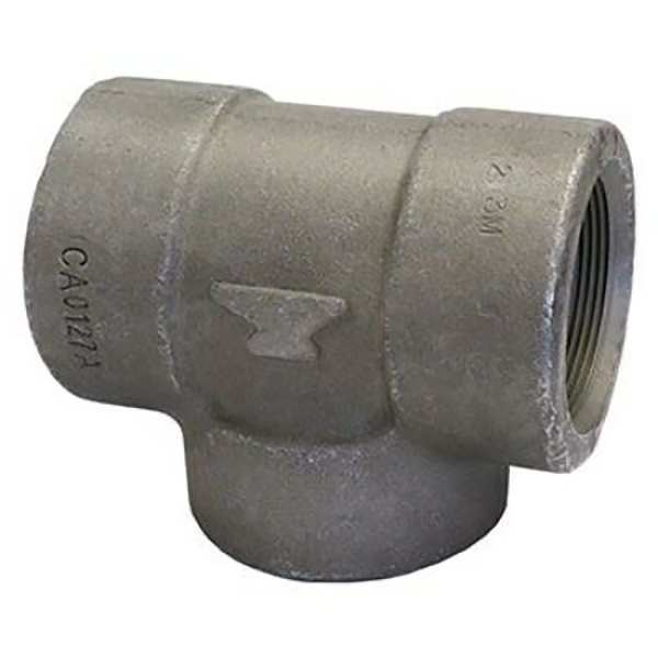 Anvil 2" Female NPT x Female NPT x Female NPT Black Forged Steel Tee Class 3000 0361120603