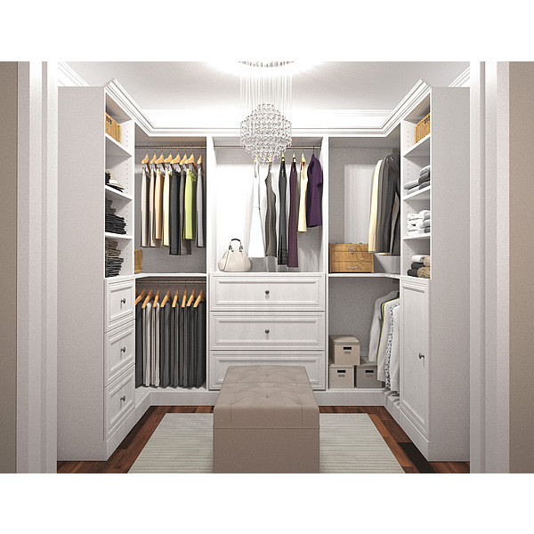 Bestar Corner Closet Storage Unit, Bark Gray