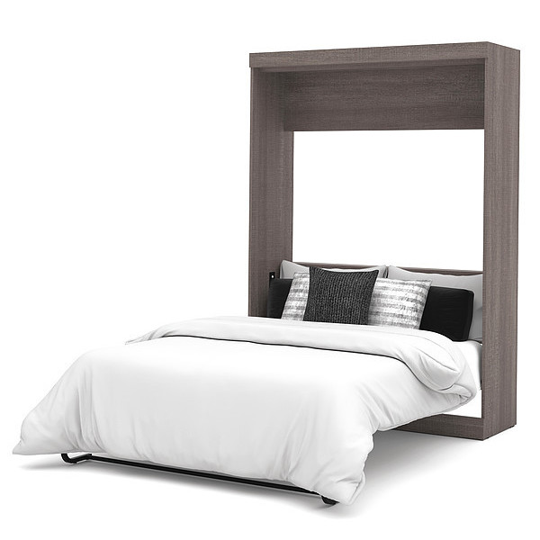 Bestar Full Wall Bed, Bark Gray/White 25183-4717