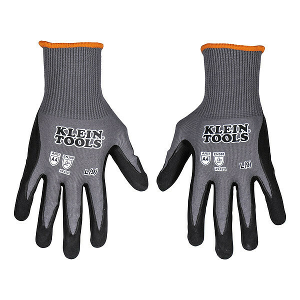 Klein Tools Knit Dipped Gloves, Cut Level A4, M 60588