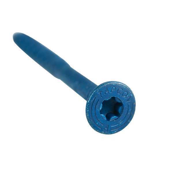 Tapcon Tapcon Masonry Screw, 3/16" Dia., Flat, 1 1/4 in L, Steel Blue Climaseal, 100 PK 3169407V2