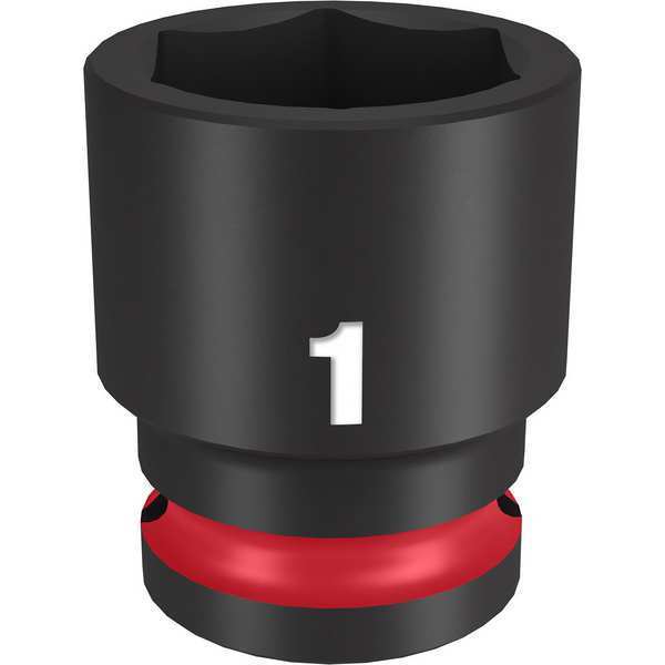 Milwaukee Tool 1/2" Drive Standard Impact Socket 1 in Size, Standard Socket, Black Phosphate 49-66-6210