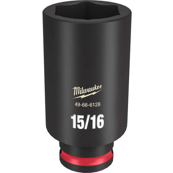 Milwaukee Tool 3/8" Drive Deep Impact Socket 15/16 in Size, Deep Socket, Black Phosphate 49-66-6128