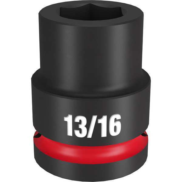 Milwaukee Tool 3/4" Drive Standard Impact Socket 13/16 in Size, Standard Socket, Black Phosphate 49-66-6304