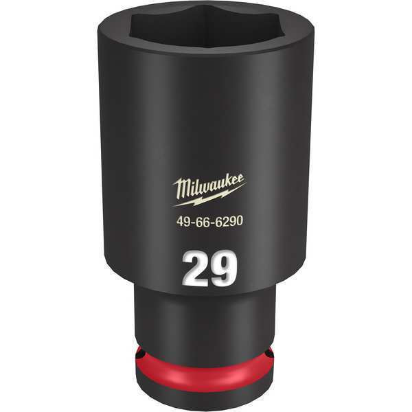 Milwaukee Tool 1/2" Drive Deep Impact Socket 29 mm Size, Deep Socket, Black Phosphate 49-66-6290