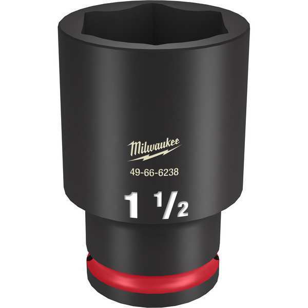 Milwaukee Tool 1/2" Drive Deep Impact Socket 1 1/2 in Size, Deep Socket, Black Phosphate 49-66-6238