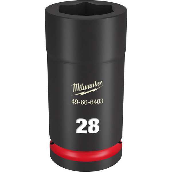 Milwaukee Tool 3/4" Drive Deep Impact Socket 28 mm Size, Deep Socket, Black Phosphate 49-66-6403