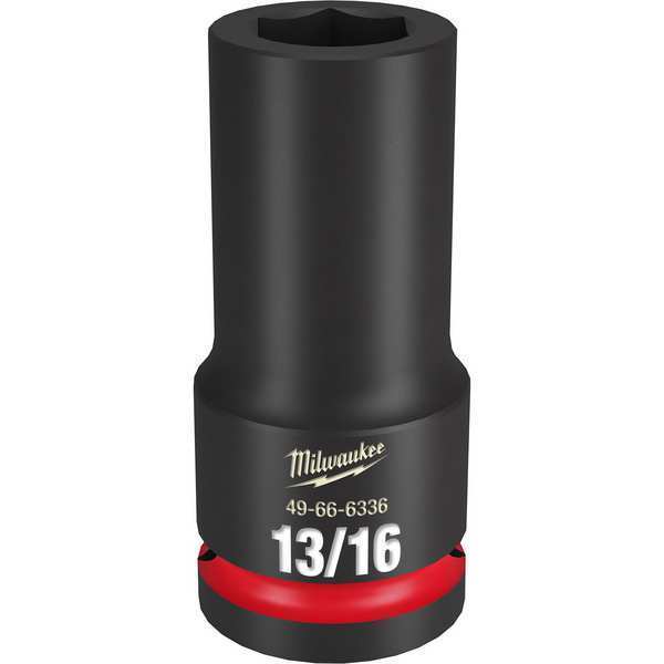 Milwaukee Tool 3/4" Drive Deep Impact Socket 13/16 in Size, Deep Socket, Black Phosphate 49-66-6336