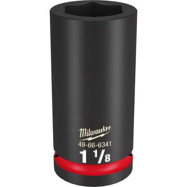 Milwaukee Tool 3/4" Drive Deep Impact Socket 1 1/8 in Size, Deep Socket, Black Phosphate 49-66-6341