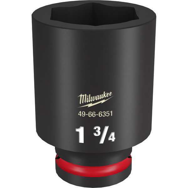Milwaukee Tool 3/4" Drive Deep Impact Socket 1 3/4 in Size, Deep Socket, Black Phosphate 49-66-6351