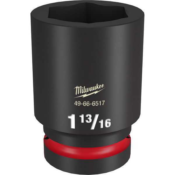 Milwaukee Tool 1" Drive Deep Impact Socket 1 13/16 in Size, Deep Socket, Black Phosphate 49-66-6517