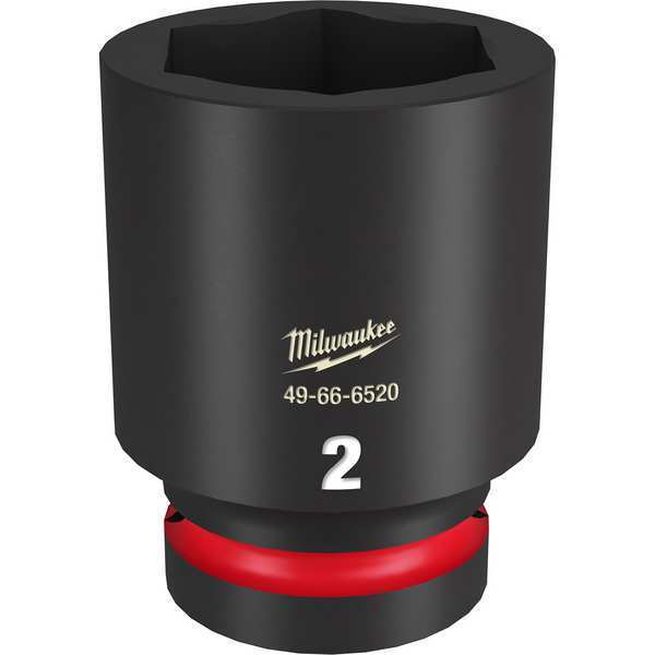 Milwaukee Tool 1" Drive Deep Impact Socket 2 in Size, Deep Socket, Black Phosphate 49-66-6520