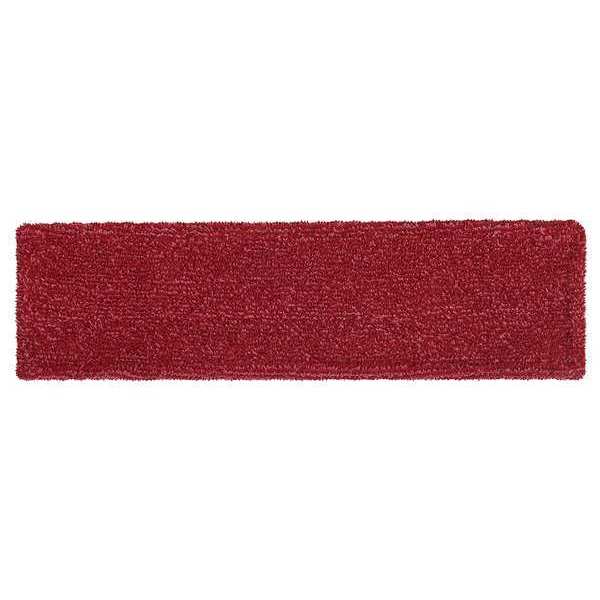 Rubbermaid Commercial Flat Mop Pad, Clip-On Connection, Red, Microfiber 2132423