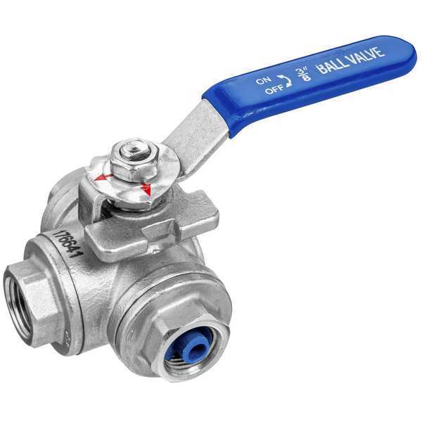 Usa Industrials Ball Valve, 304 Stainless Steel, Tee ZUSA-VLV-165