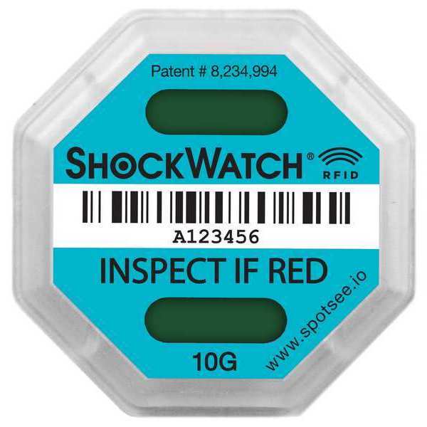 Shockwatch RFID Impact Tag, Field-Armable, 10G, PK100 SWRFID-10G