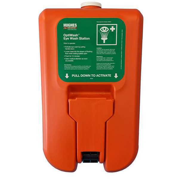 Hughes Safety Showers Gravity-Fed Eyewash Station, Portable, 10 gallon, Orange, Pallet of 20 10GFEWP