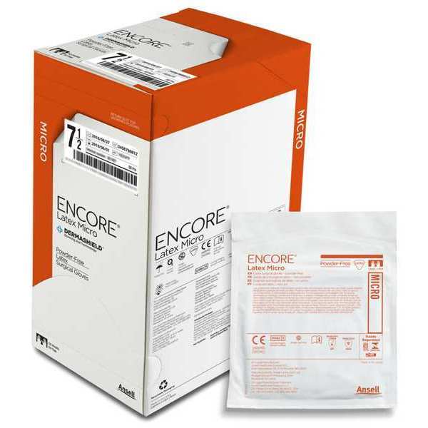 Encore Encore, Latex Disposable Gloves, Latex, Powder-Free, 7.5, 50 PK, Brown 330104