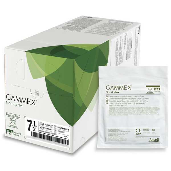 Gammex Gammex(R), Neoprene Disposable Gloves, Neoprene, Powder-Free, S ( 7 ), 50 PK, Green 340006
