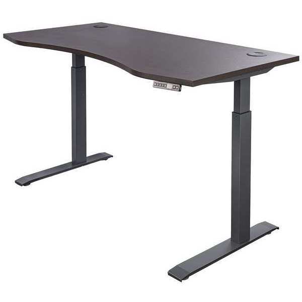 Motionwise Height Adjustable Desk, 60x30", Walnt, Wood SDD60A