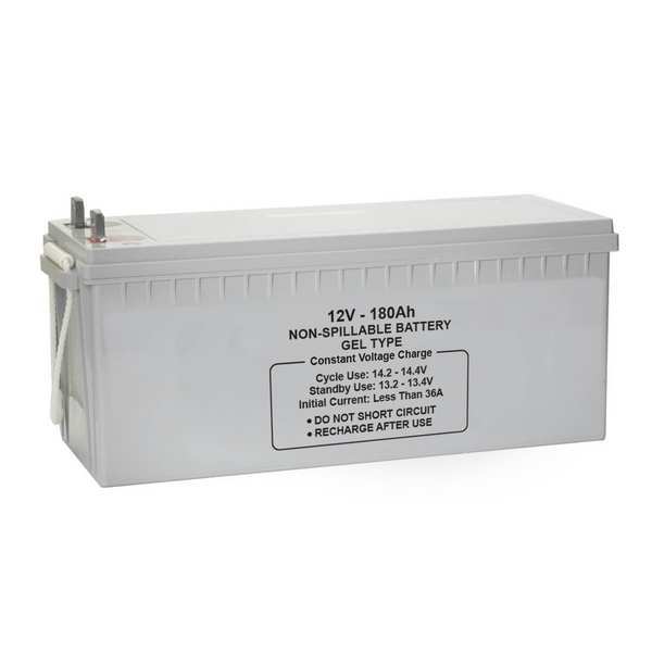 Zoro Select Sealed Lead Acid Battery, 12V, 180Ah, GEL 47047