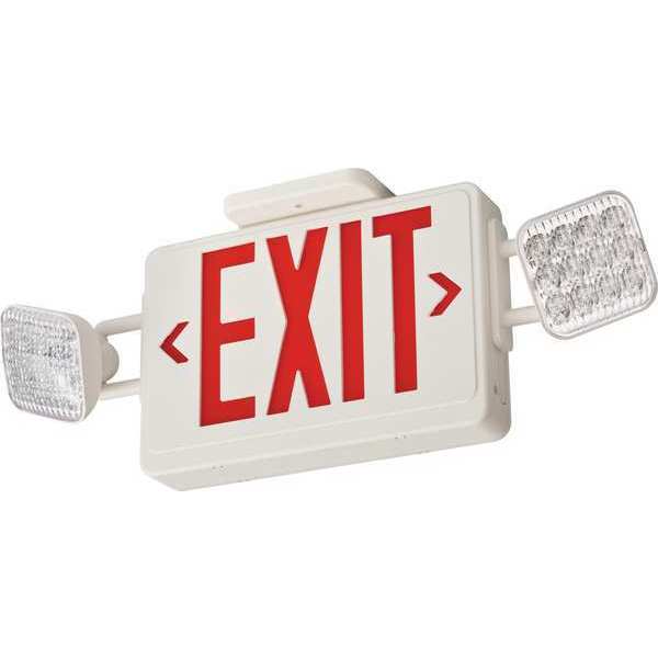 Lithonia Lighting LED Emergency Combo Light, Red or Green Switchable, High Output Battery, Square Lamp Heads ECRG HO SQ