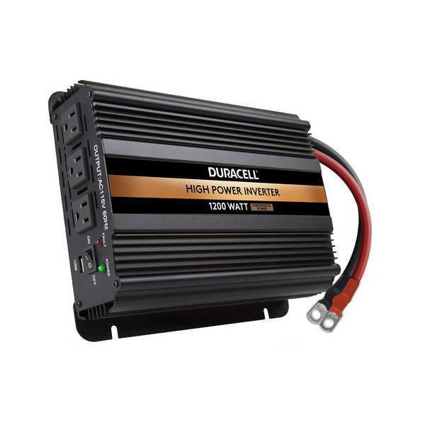 Duracell Inverter, Modified Sine Wave, 2,400 W Peak, 1,200 W Continuous, 3 Outlets DRINV1200