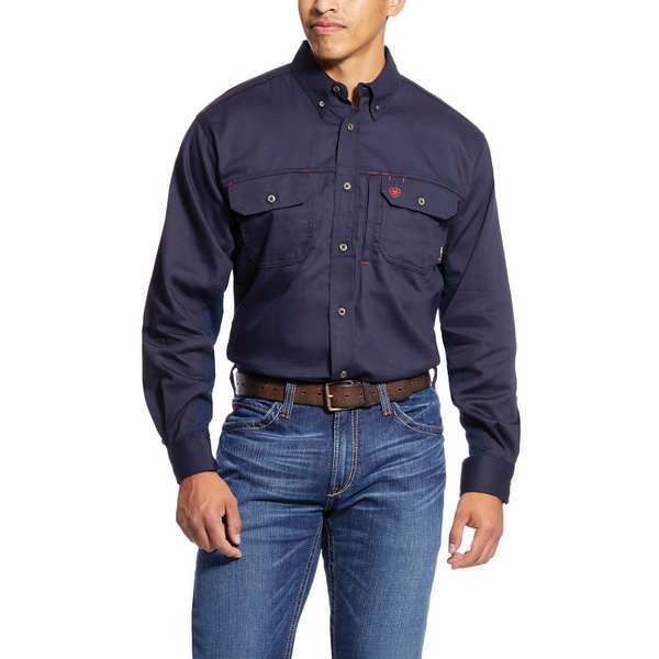 Ariat Flame-Resistant Shirt, Navy, XL 10019062