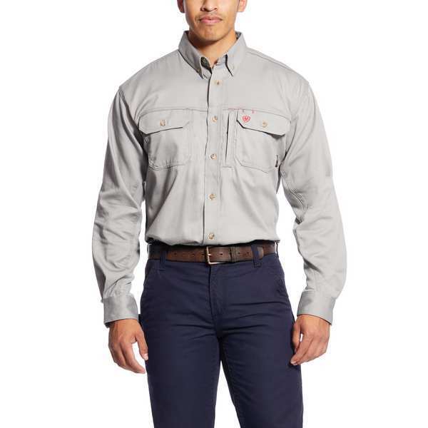 Ariat Flame-Resistant Shirt, Gray, 4XL 10019063