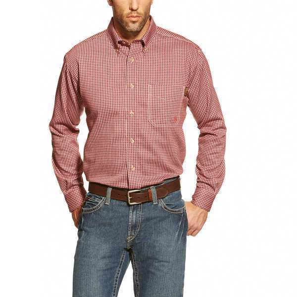 Ariat Flame-Resistant Shirt, Red, 2XL 10015945