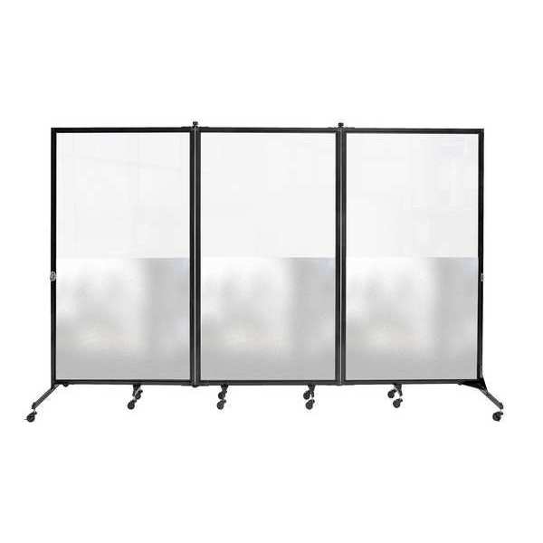 Screenflex Clear/Frosted 3 panel Room Divider CRDFH3
