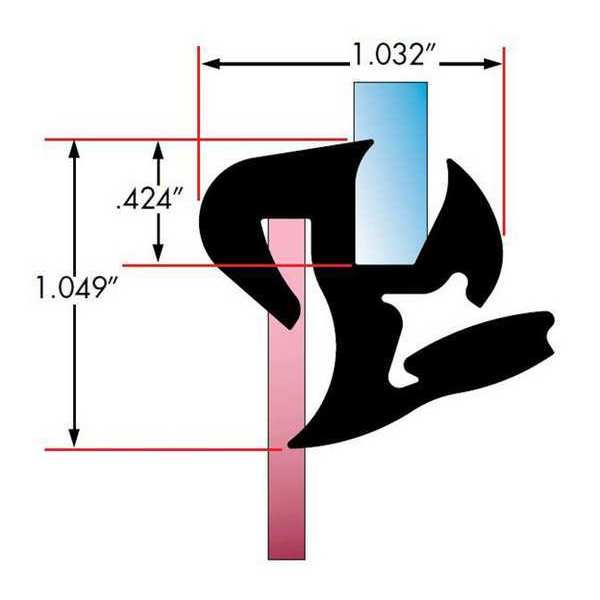 Fairchild Window Lock Gasket, Sngl, 0.075 - 0.140 in 0602-50