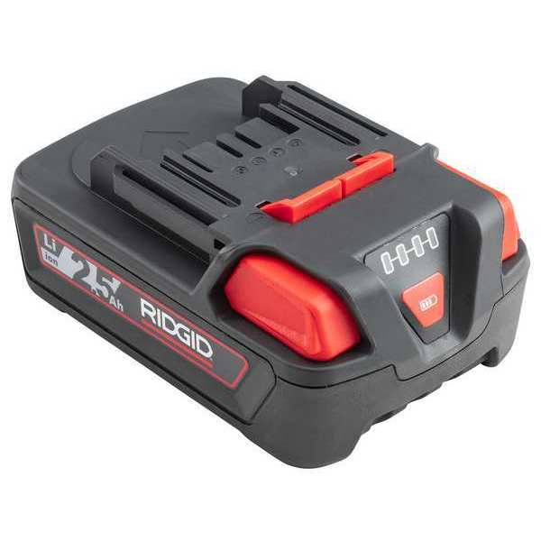 Ridgid Battery, Li-Ion, 2.5 Ah, 18VDC RB-1825