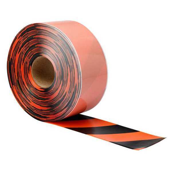 Brady Floor Tape, Black/Orange, 4 inx100 ft, Roll 170086