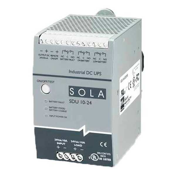 Solahd UPS System, 240 VA, 0 Outlets, DIN Rail/Chassis, Out: 22.5V DC , In:22.5V DC SDU1024B
