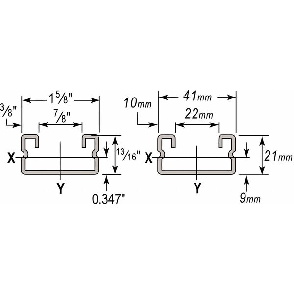 Wesanco PG Strut, 1-5/8x13/16", 20 ft. W400PG20