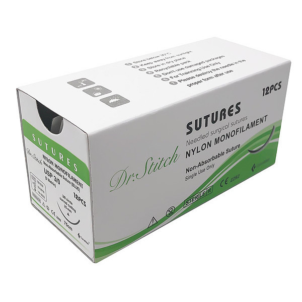 Dr.Stitch Training Sutures with Thread, Nylon, 3/0 DS-0006