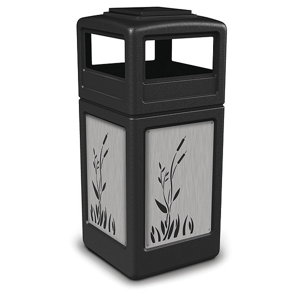 Commercial Zone Products Waste Bin Ashtray Lid SS, Black 42 gal. 733096199