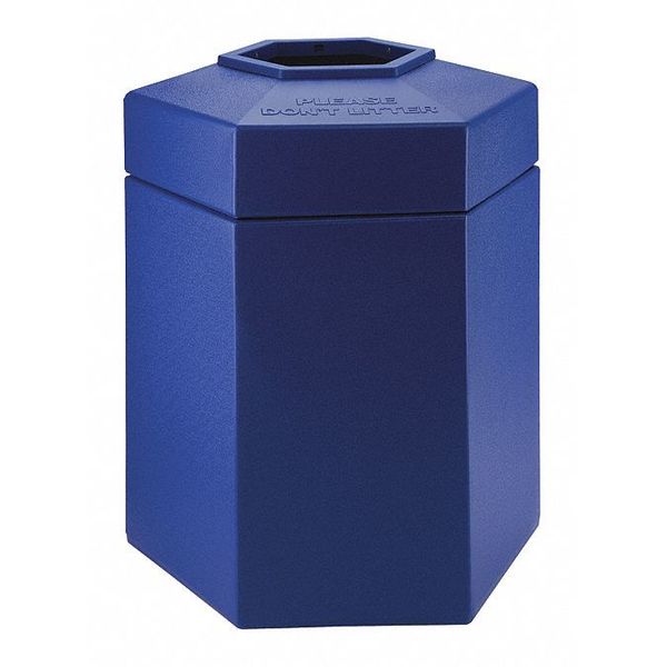 Commercial Zone Products 45 gal Hexagon Trash Can, Blue 737204