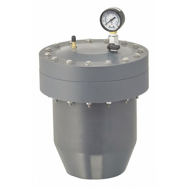 Plast-O-Matic Pulsation Dampener, CPVC, 180 cu. in., Epdm PDS180EPT-CP