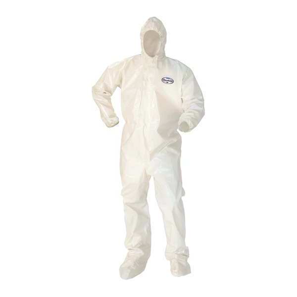 Kleenguard Coveralls, 12 PK, White, KleenGuard(TM) A80, Zipper 45664