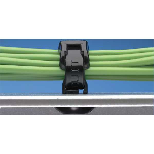 Panduit 27/64" L, 5/32" W, Black Plastic Cable Tie Mount, Package quantity: 1000 PBMS-H25-M0