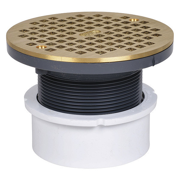 Oatey Adj PVC Hub Fit 4", w/Brass Strn 72129