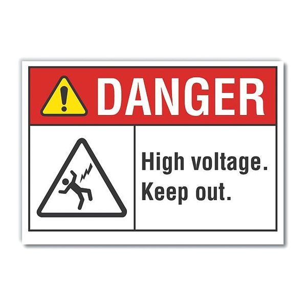 Lyle Decaldanger High Voltage Keep, 5"x3.5", Sign Legend Text Color: Black LCU4-0153-ND_5X3.5