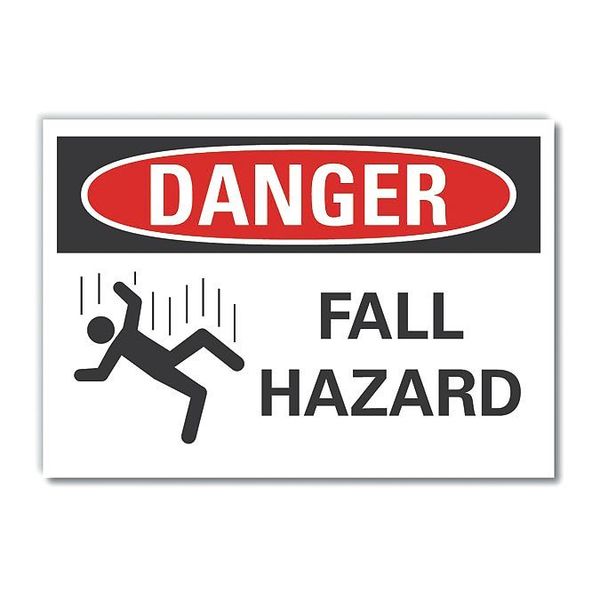 Lyle Danger Sign, 10 in H, 14 in W, Polyester, Horizontal Rectangle, English, LCU4-0253-ND_14X10 LCU4-0253-ND_14X10