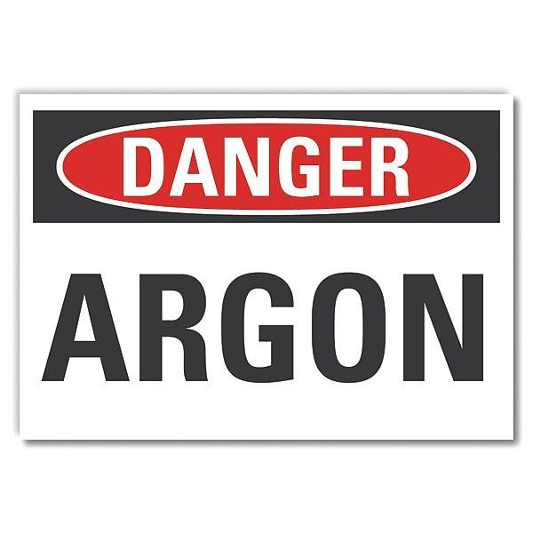 Lyle Argon Danger Label, 7 in Height, 10 in Width, Polyester, Vertical Rectangle, English LCU4-0300-ND_10X7