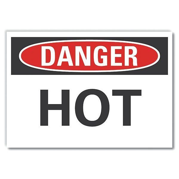 Lyle Hot Danger Label, 10 in H, 14 in W, Polyester, Horizontal Rectangle, English, LCU4-0295-ND_14X10 LCU4-0295-ND_14X10