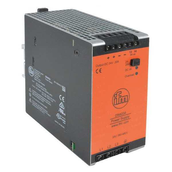 Ifm DN4034 $249.25 Power Supply, 24V DC, 20A, 480W, 3 Phase | Zoro.com