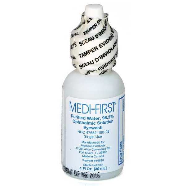Medi-First Eyewash, 1oz. Sterile Buffered Solution 19828